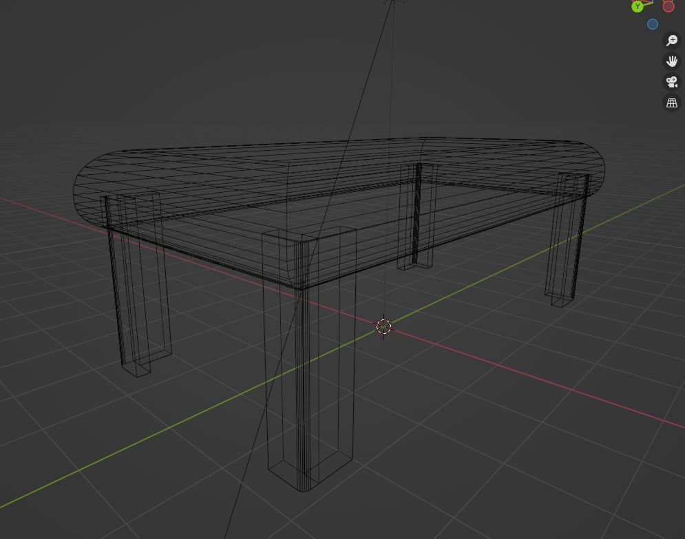 Simple coffee table Free low-poly 3D model_1