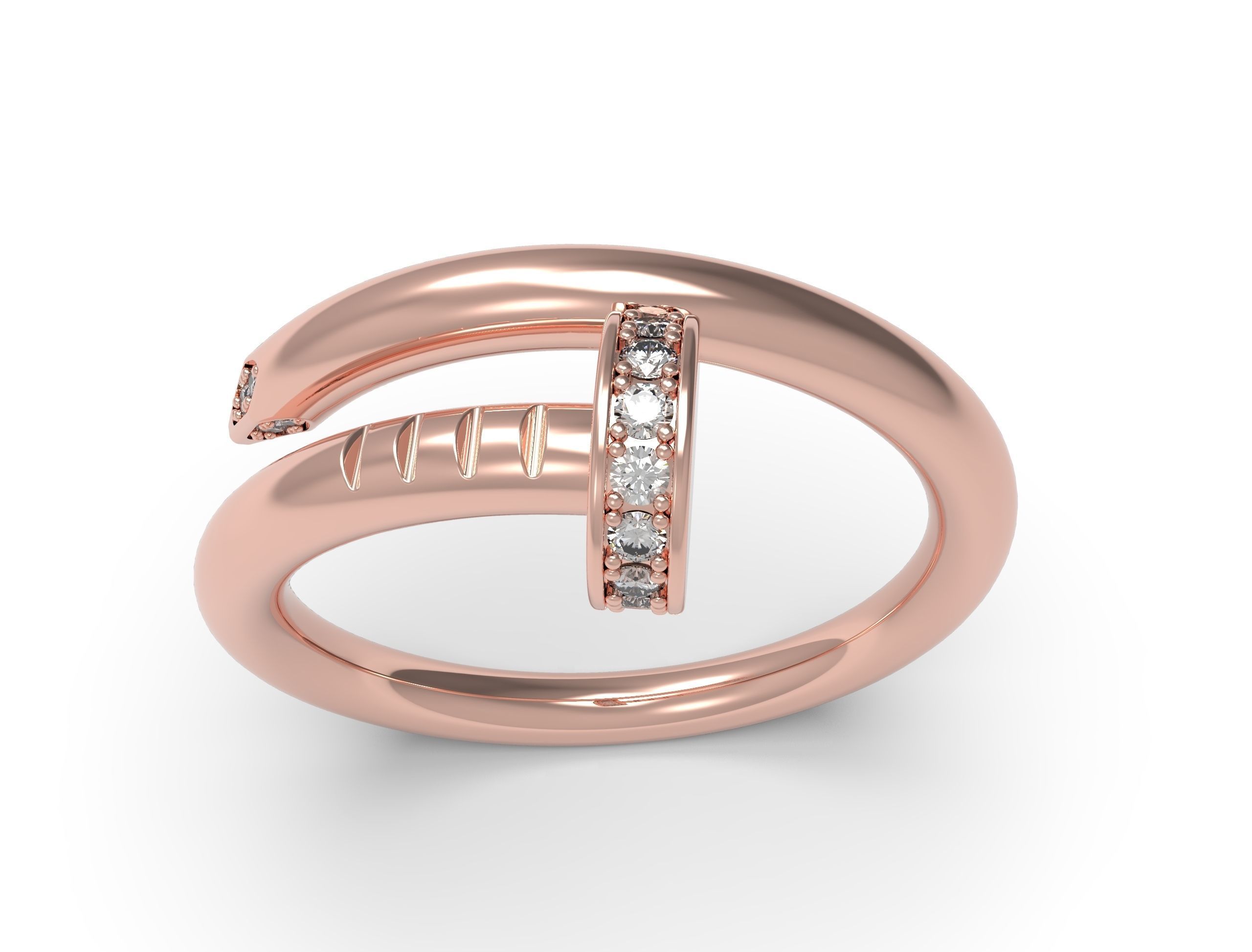Nail ring with diamonds Most Sizes 3D print model_14