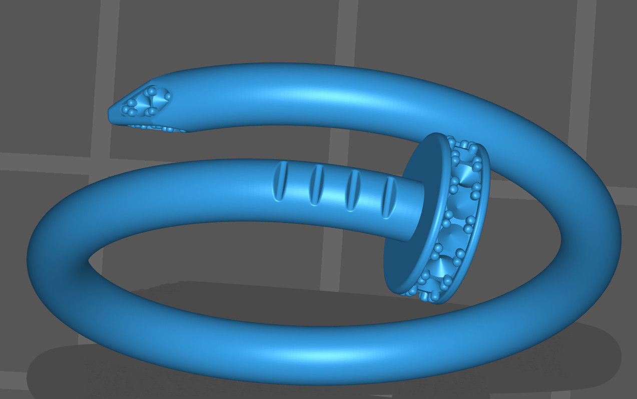 Nail ring with diamonds Most Sizes 3D print model_2