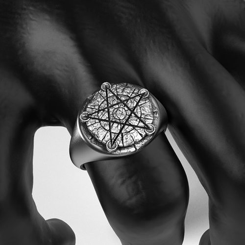 Satanism gifts jewelry rings 3D print model