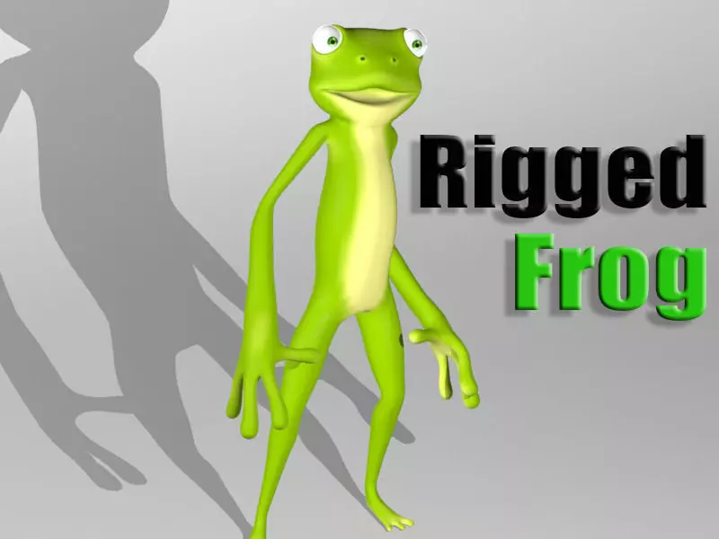 Cartoon frog character Low-poly 3D model