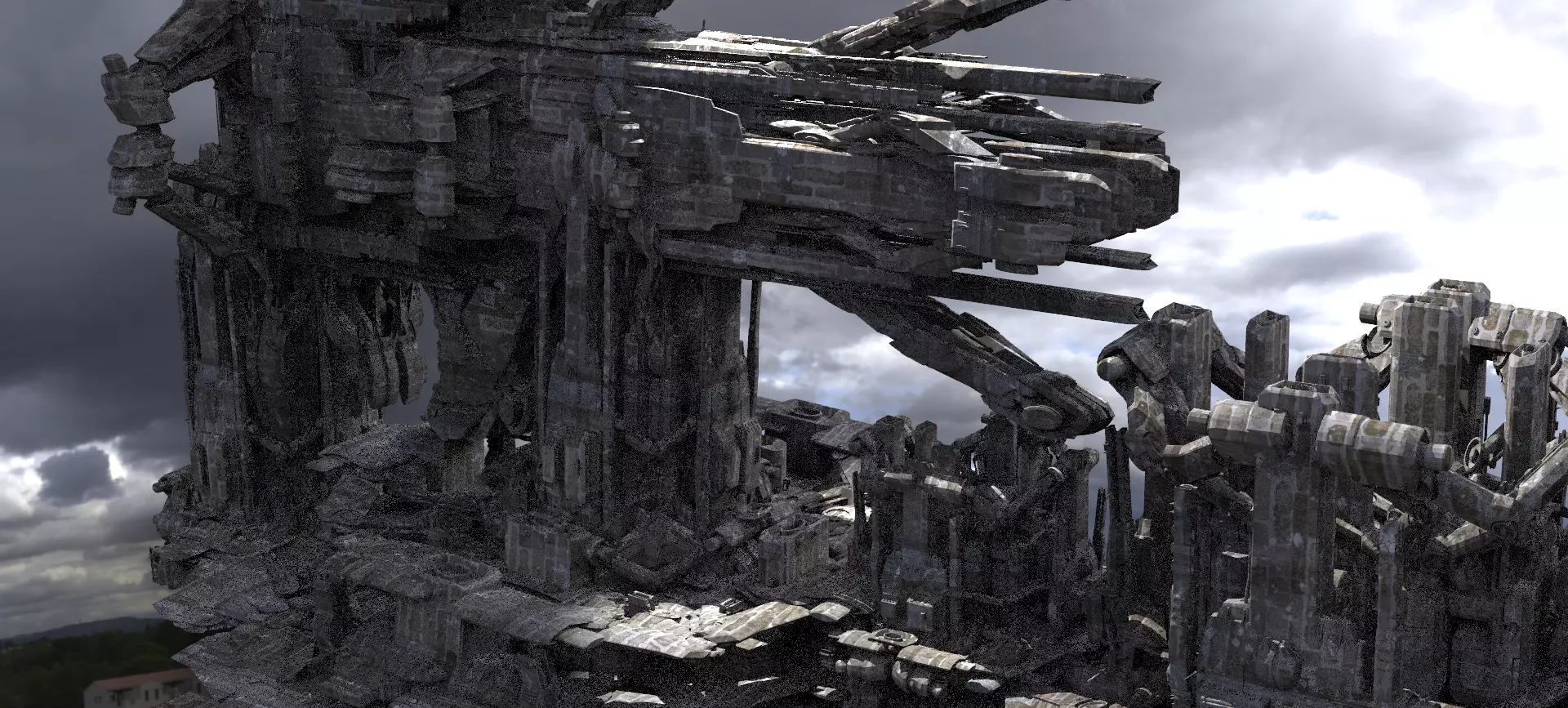 Advanced Ancient Civilization Ship architecture 6 huge designs 3D model_0