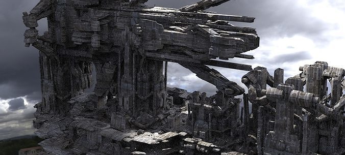 Advanced Ancient Civilization Ship architecture 6 huge designs 3D model
