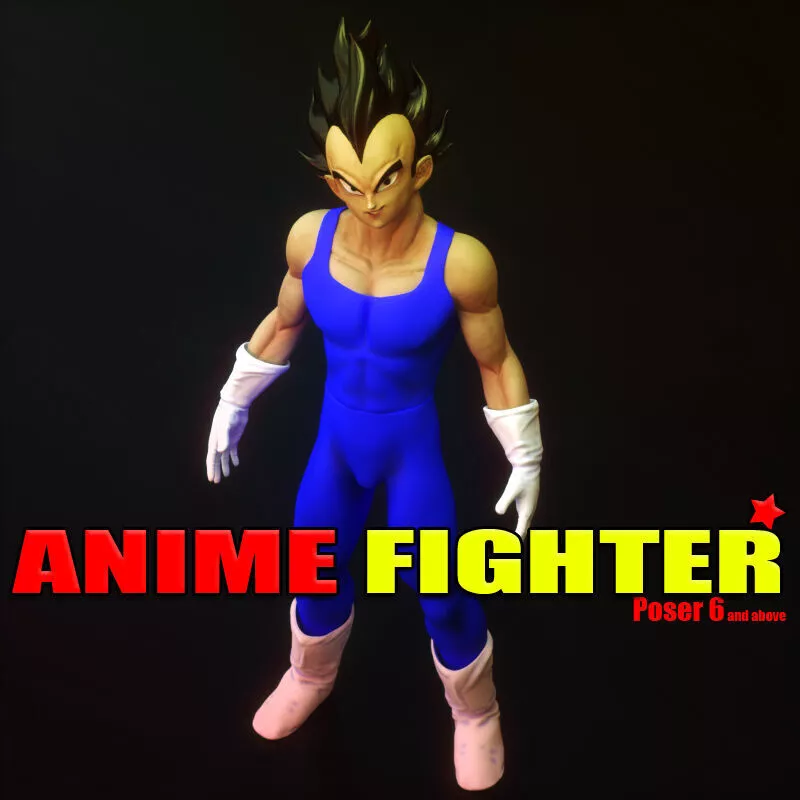 Anime Fighter Super Pack w Bonus Add On Rigged Poser Daz3d 3D model