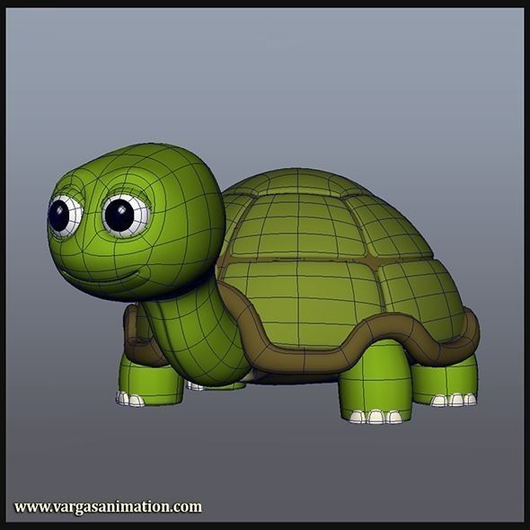 Cartoon Turtle 3D model_2