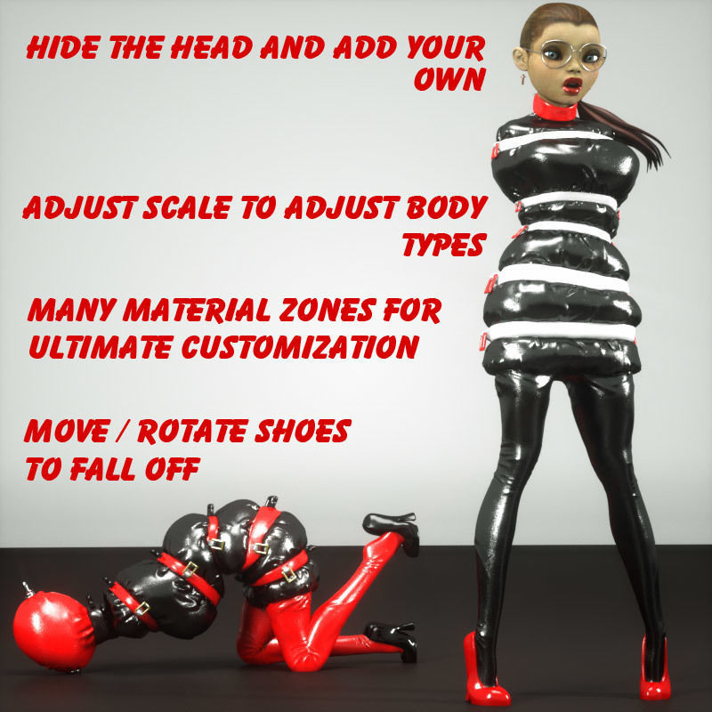 Inflatable Knee Length Dress 3D model_1