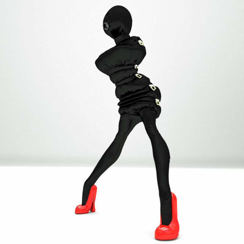 Inflatable Knee Length Dress 3D model_4