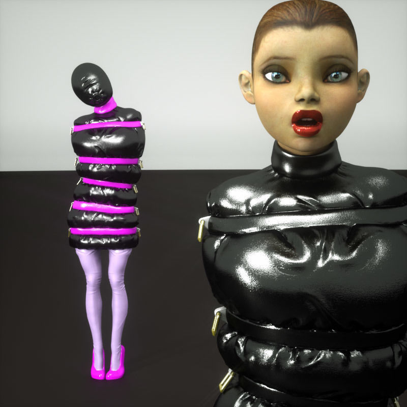 Inflatable Knee Length Dress 3D model_3