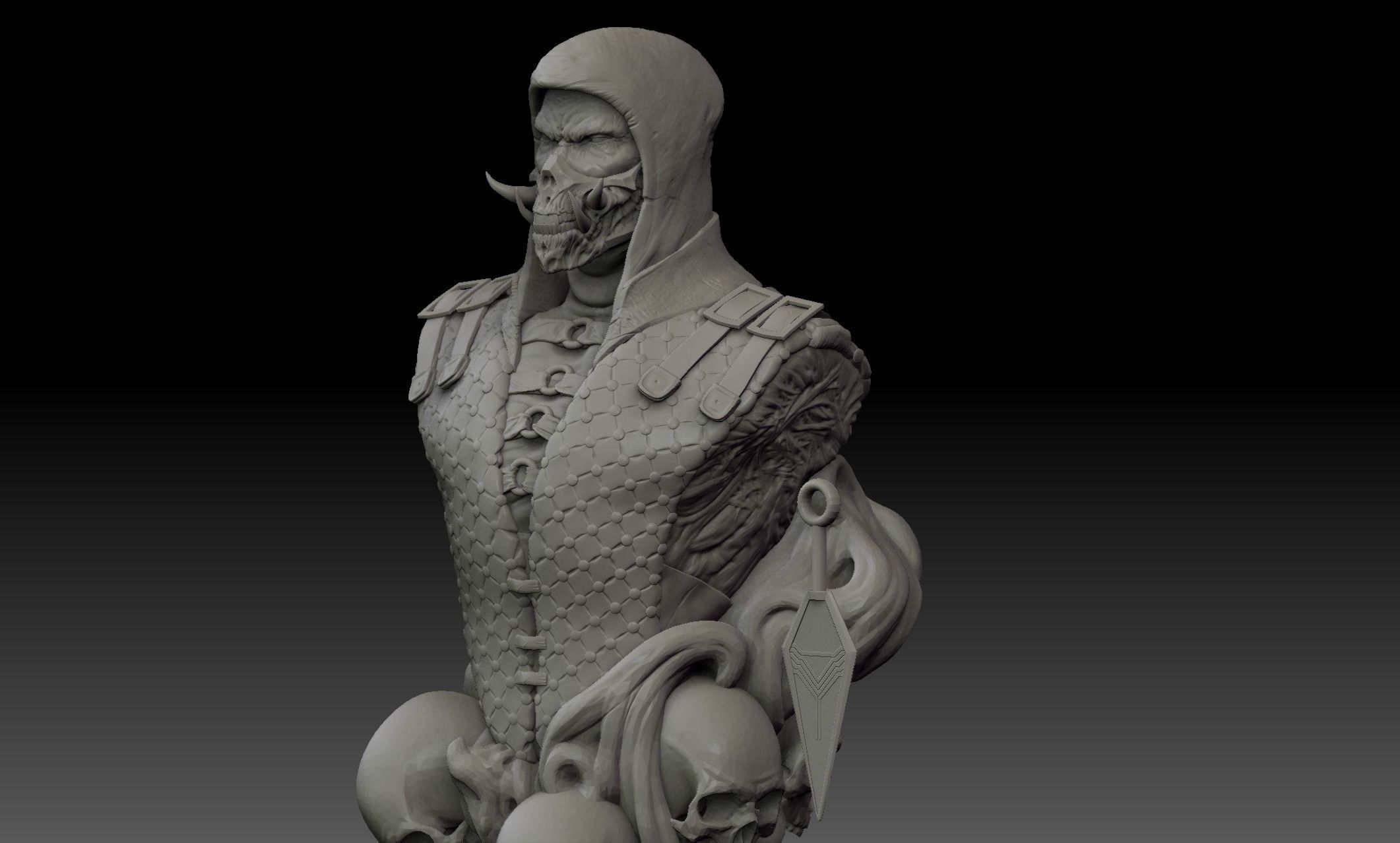 Scorpion Bust - Motal Kombat 3D print model_3