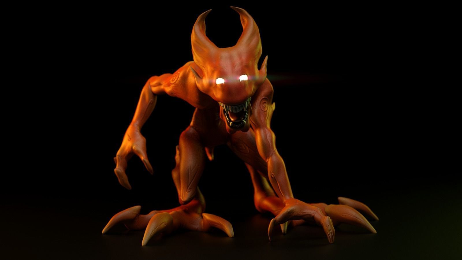 Fire Sprite Demon Fire Rigged for Poser and Daz3d 3D model_9