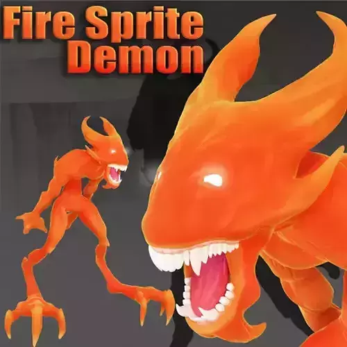 Fire Sprite Demon Fire Rigged for Poser and Daz3d 3D model