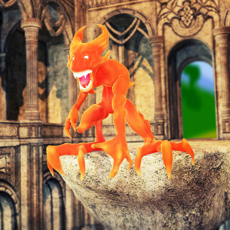 Fire Sprite Demon Fire Rigged for Poser and Daz3d 3D model_4