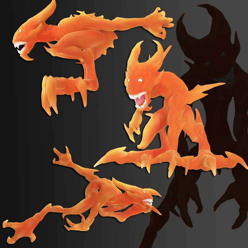 Fire Sprite Demon Fire Rigged for Poser and Daz3d 3D model_2