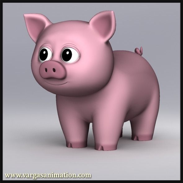 Cartoon Pig 3D model_0
