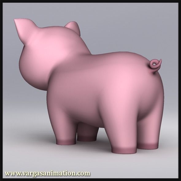 Cartoon Pig 3D model_1