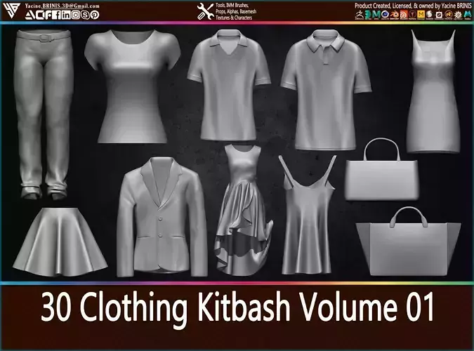 30 Clothing Kitbash Volume 01