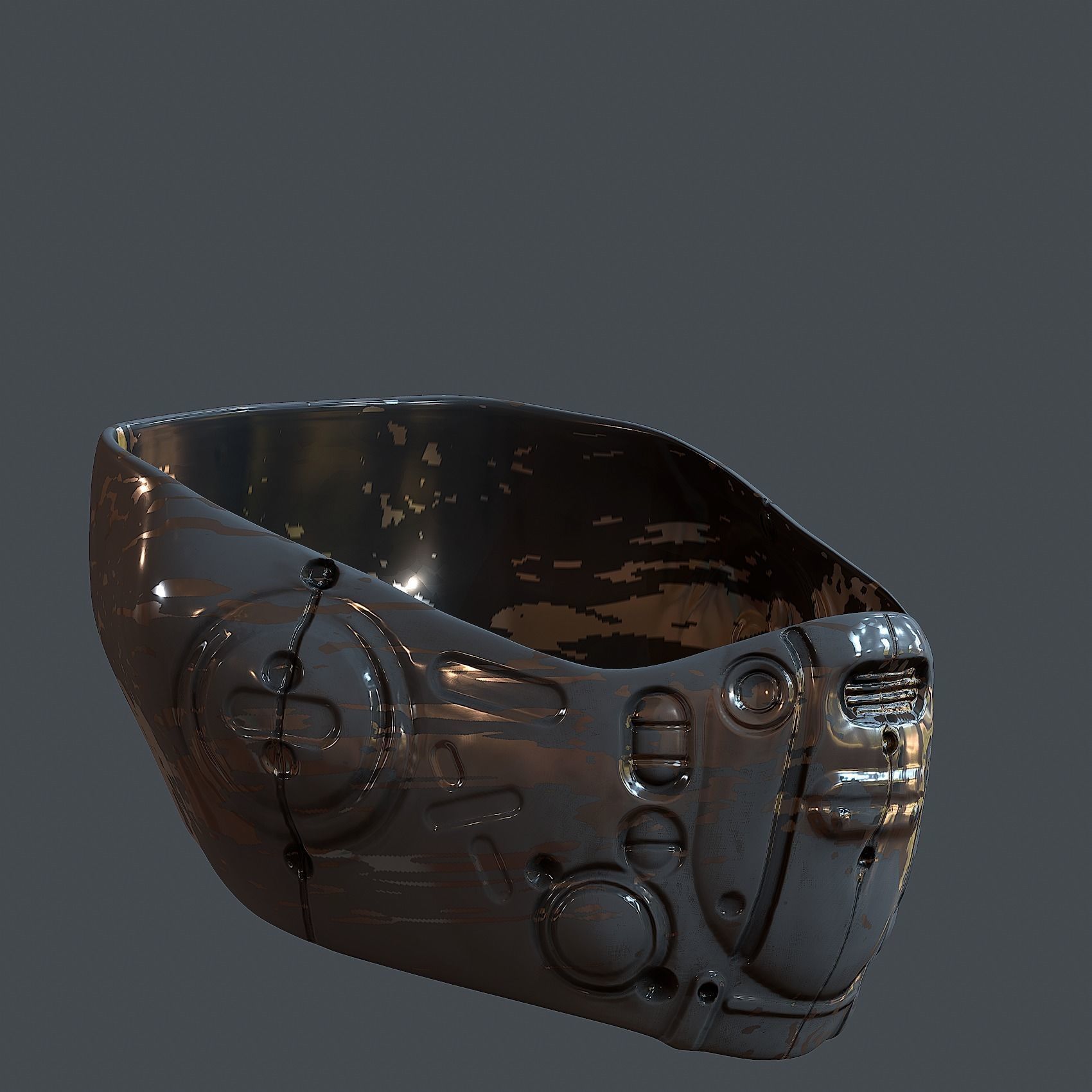 Gas mask helmet 3d model scifi Low-poly Low-poly 3D model_4