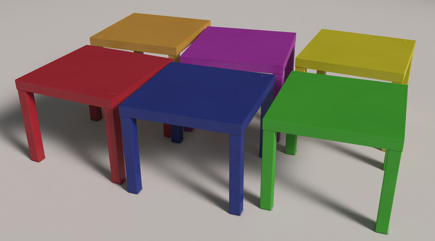 TABLE---Square side table Free low-poly 3D model_8