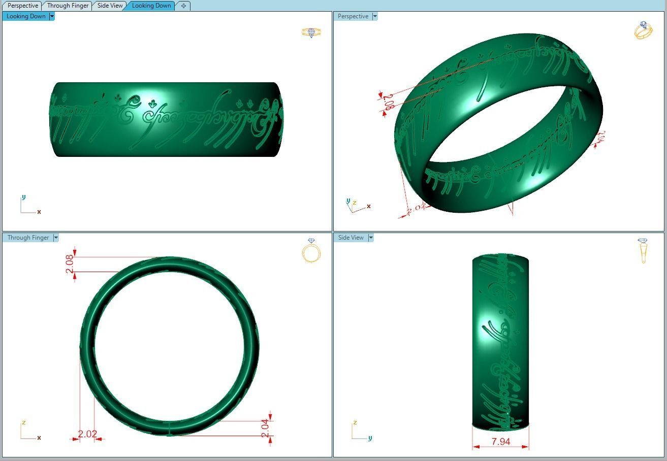 Ring278 oval gold ring 3D print model_5