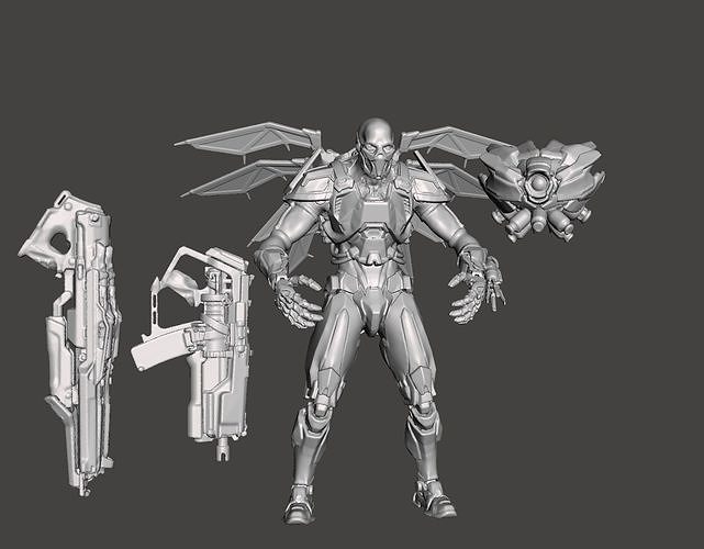 STROGG and PEEKER - QUAKE CHAMPIONS ARTICULATED Hi-Poly STL  3D print model