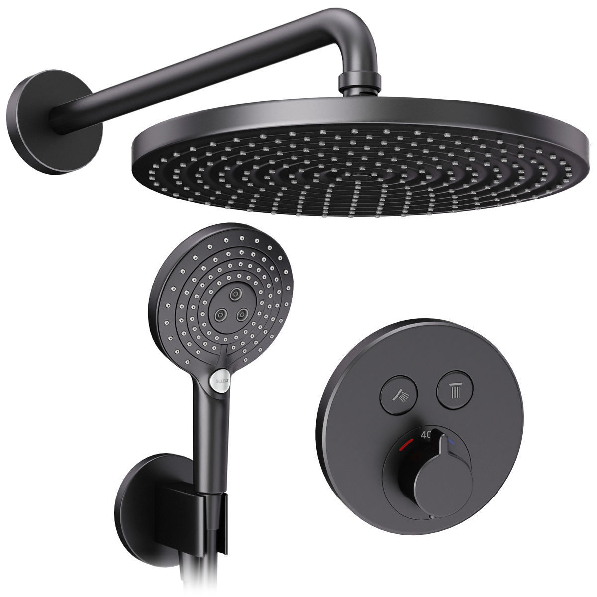 Faucets and shower systems Hansgrohe black set 167 3D model_6