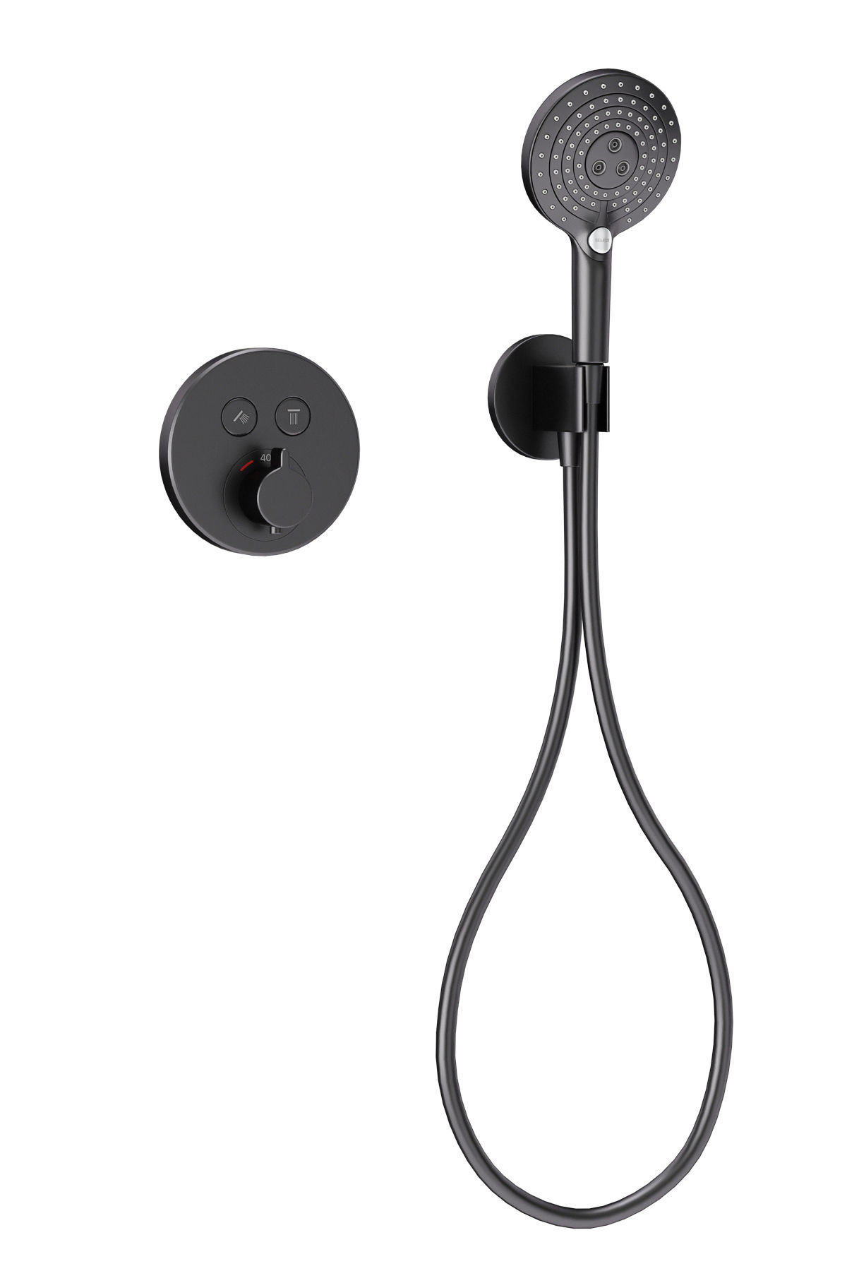 Faucets and shower systems Hansgrohe black set 167 3D model_7