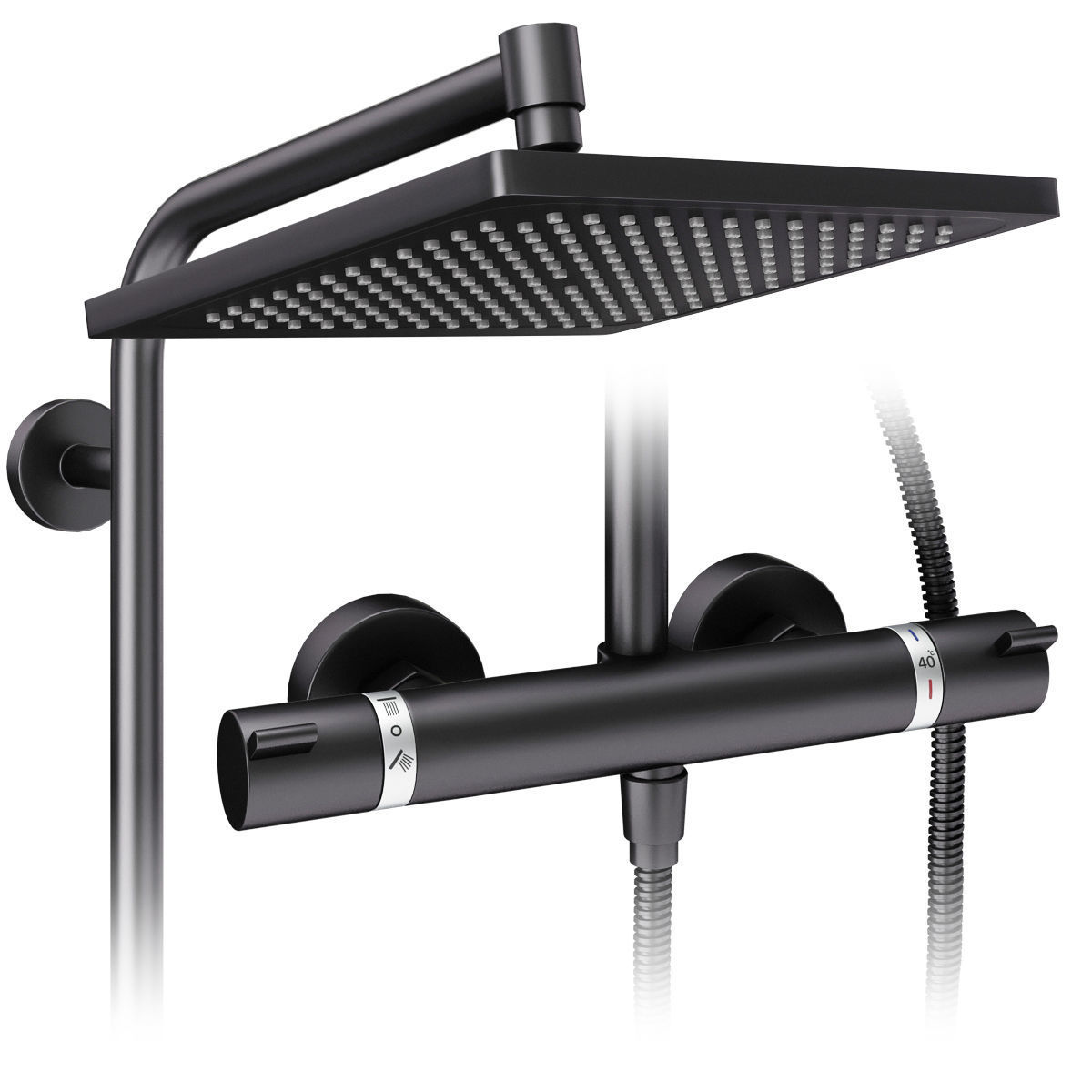 Faucets and shower systems Hansgrohe black set 167 3D model_4