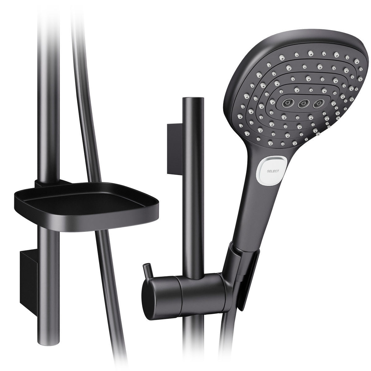 Faucets and shower systems Hansgrohe black set 169 3D model_3