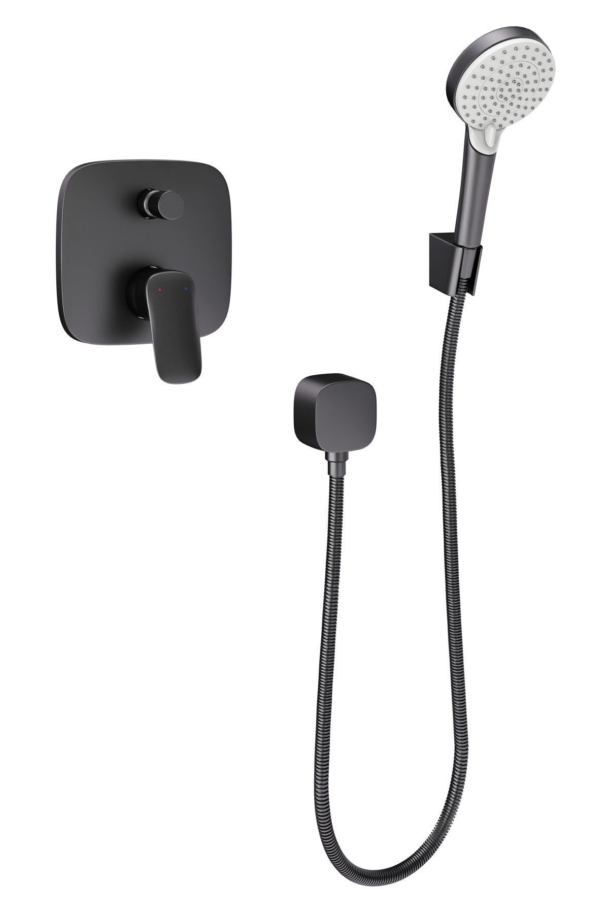 Faucets and shower systems Hansgrohe black set 169 3D model_7