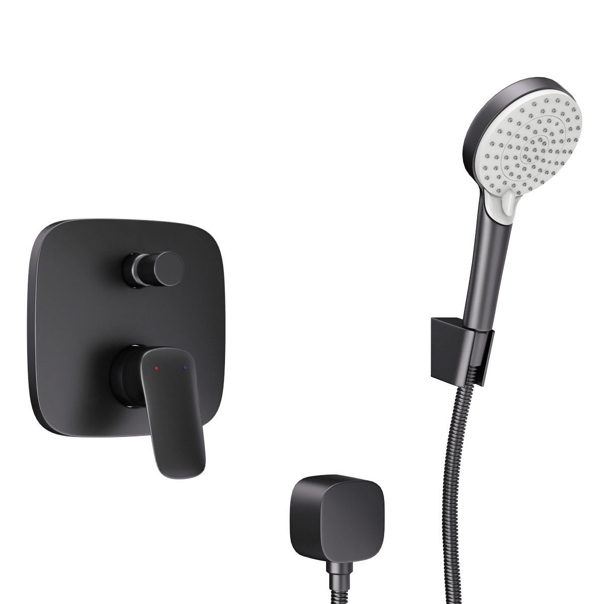 Faucets and shower systems Hansgrohe black set 169 3D model_22