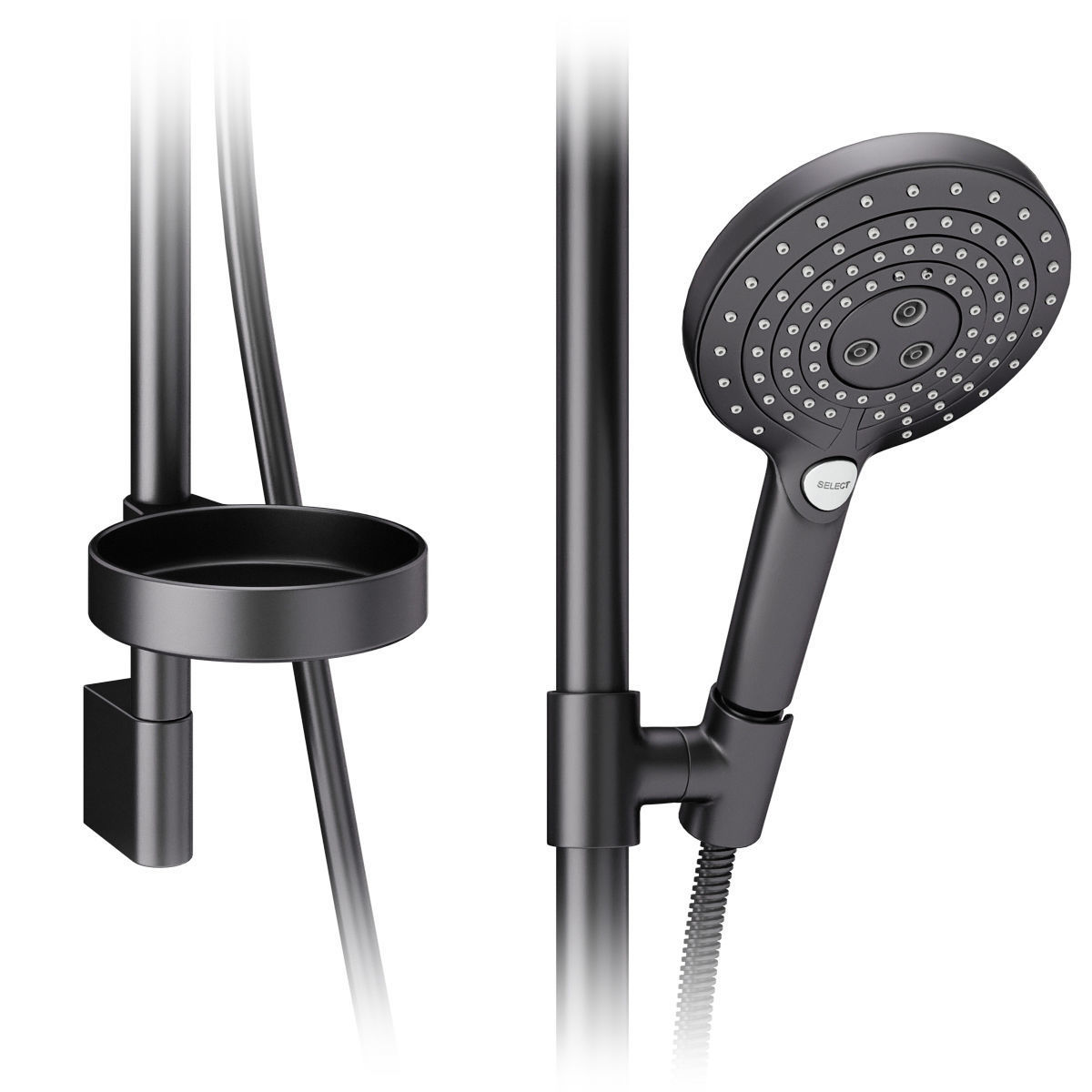 Faucets and shower systems Hansgrohe black set 169 3D model_4