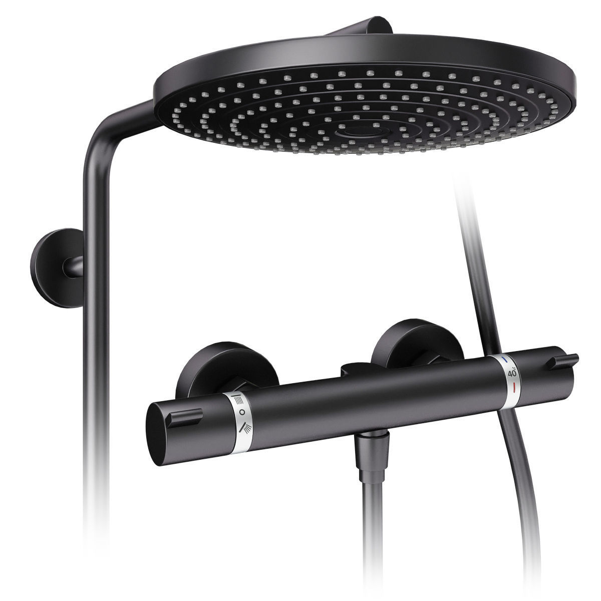 Faucets and shower systems Hansgrohe black set 169 3D model_5