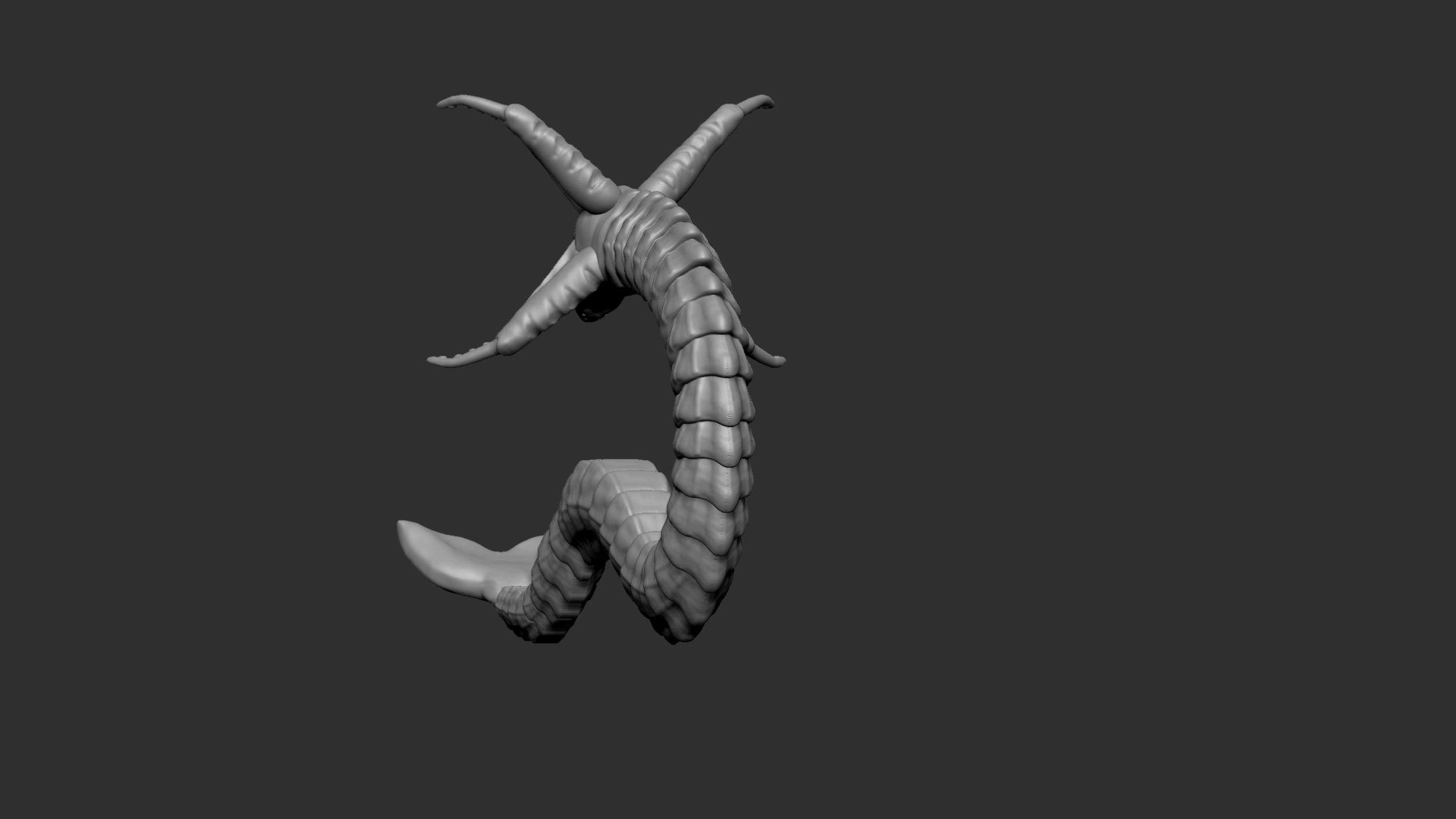 Seamonster snake with tail Low-poly 3D model_11