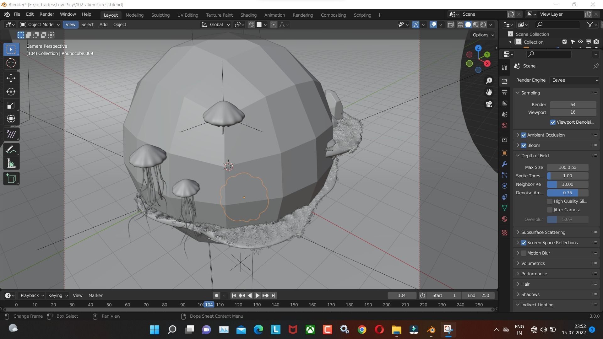 Alien forest 3D model Render in blender Low-poly 3D model_3