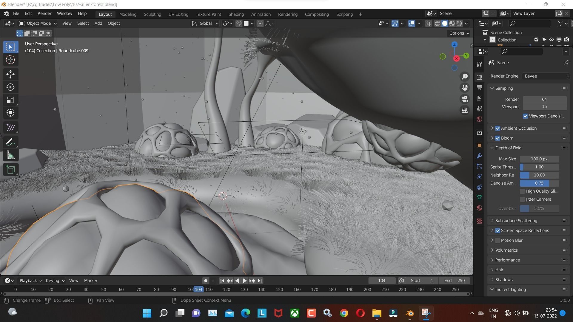 Alien forest 3D model Render in blender Low-poly 3D model_4