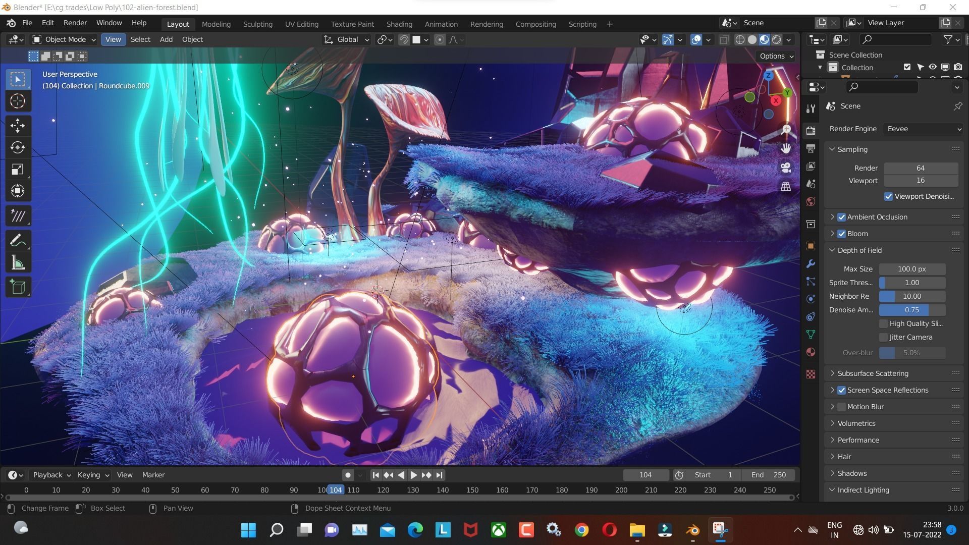 Alien forest 3D model Render in blender Low-poly 3D model_5