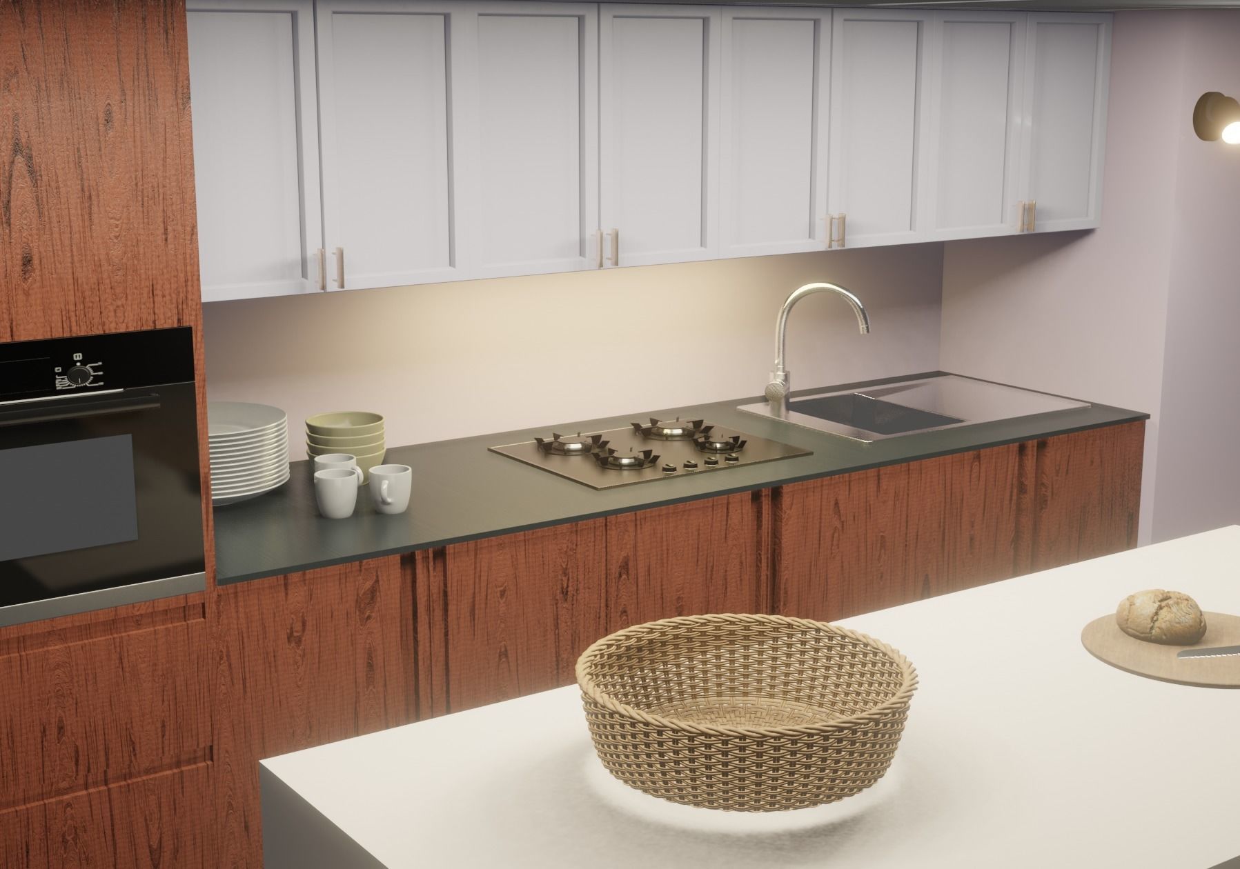 modern kitchen room 3D model_3