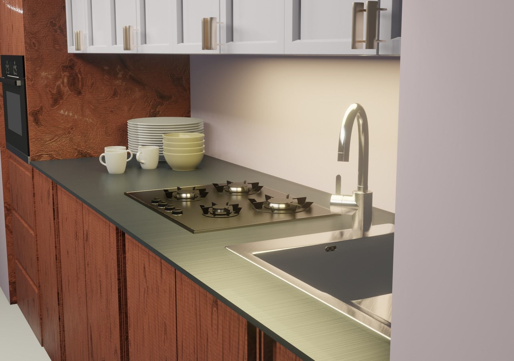 modern kitchen room 3D model_2