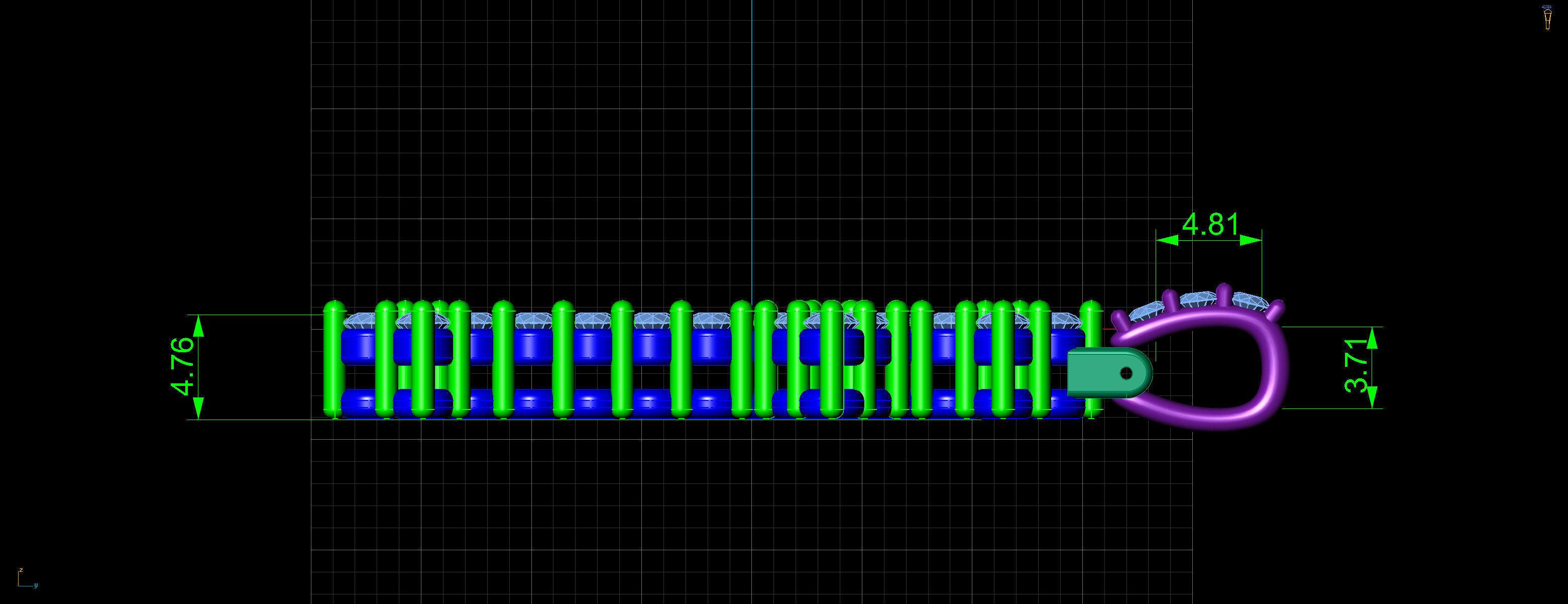 cross pendant mens 3stone tip 3D print model_5