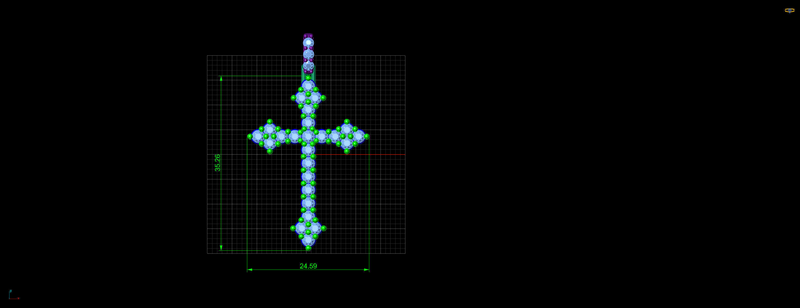 cross pendant mens 3stone tip 3D print model_6