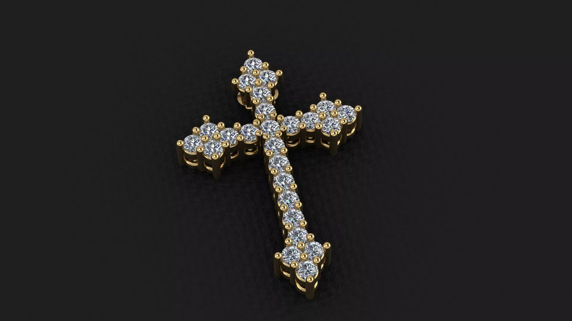small diamond cross pendant 3D print model