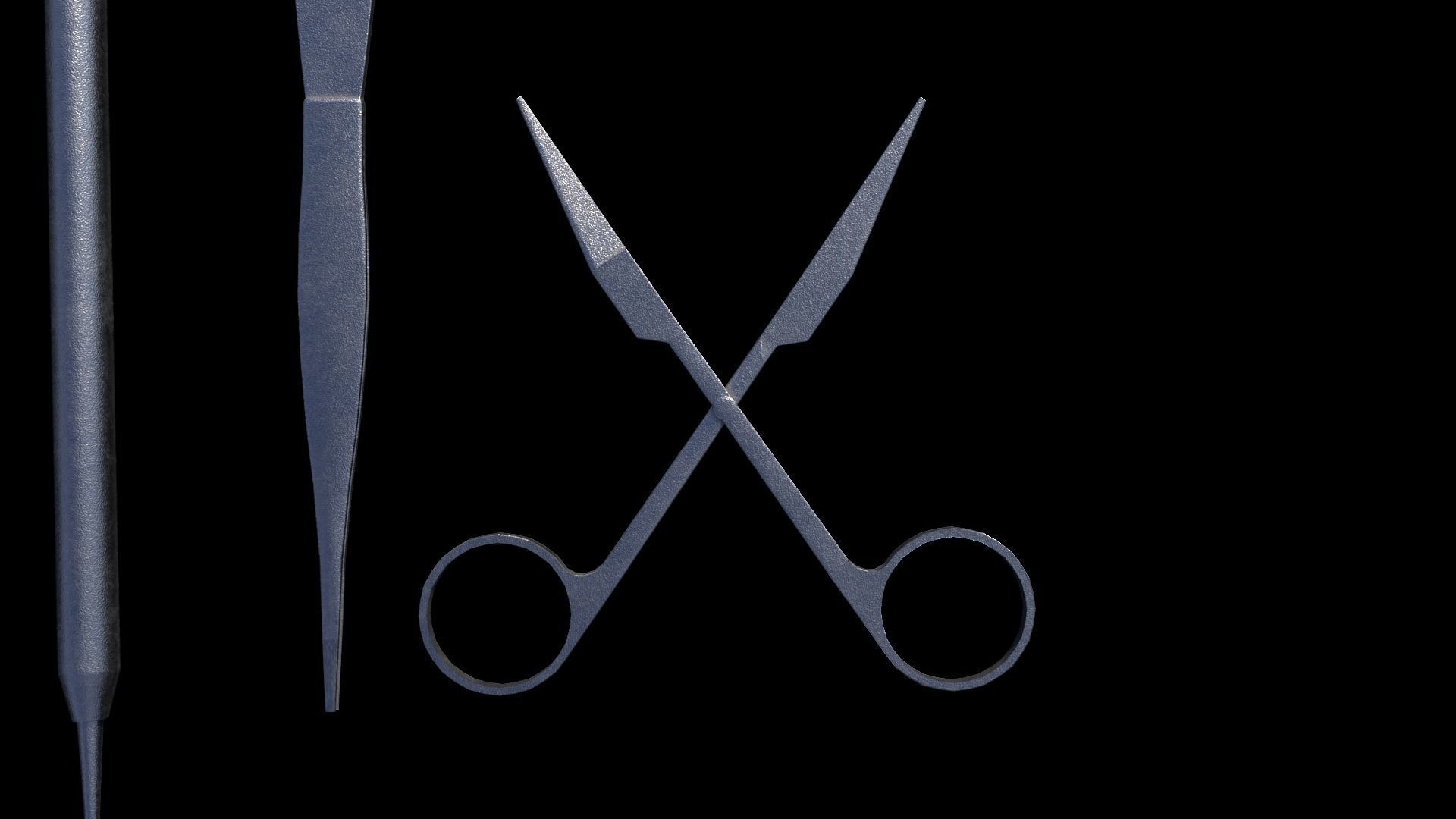 Surgical Instrument Low-poly 3D model_3