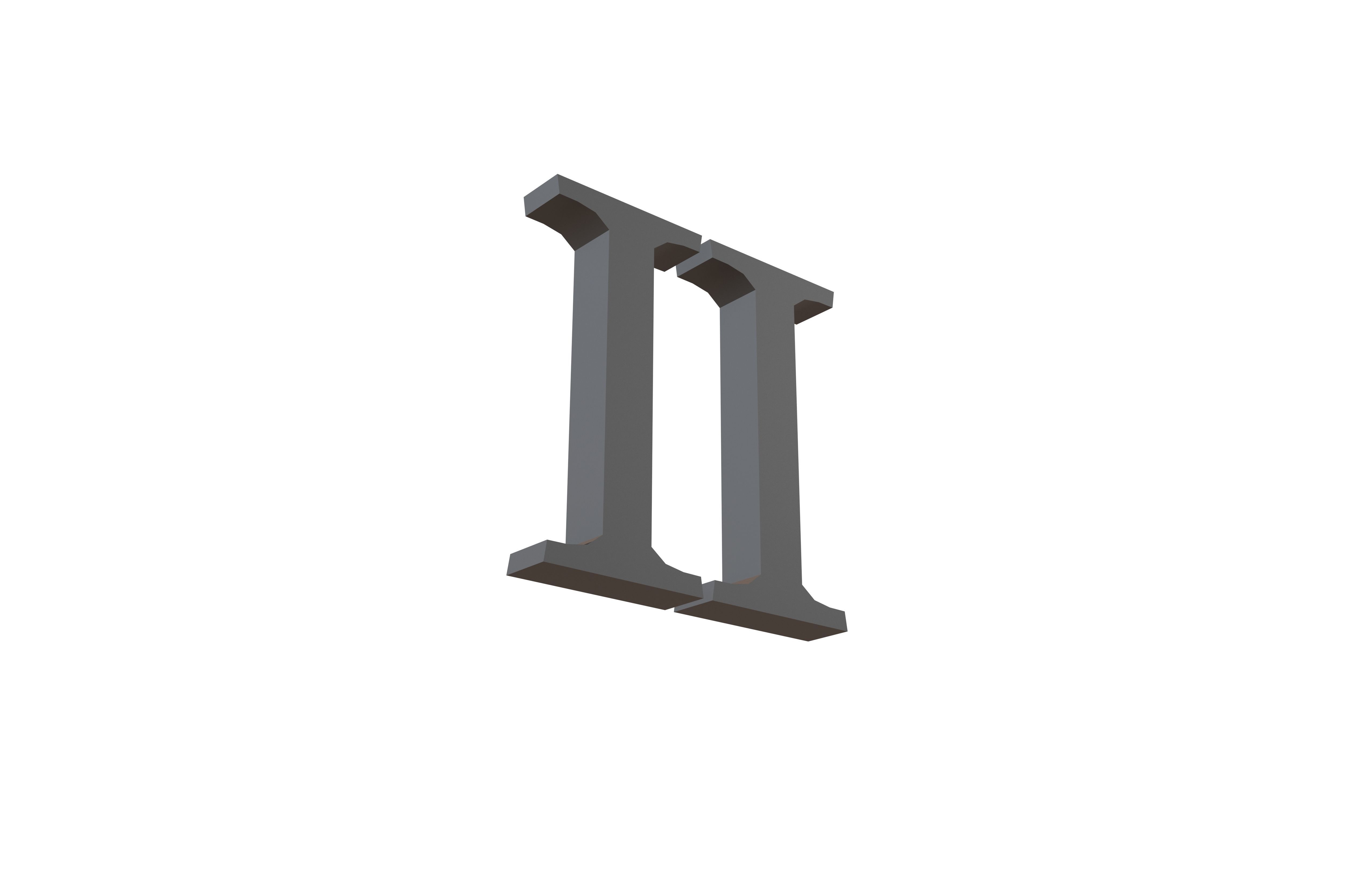 Roman Numerals 2 v1 001 Low-poly 3D model_3