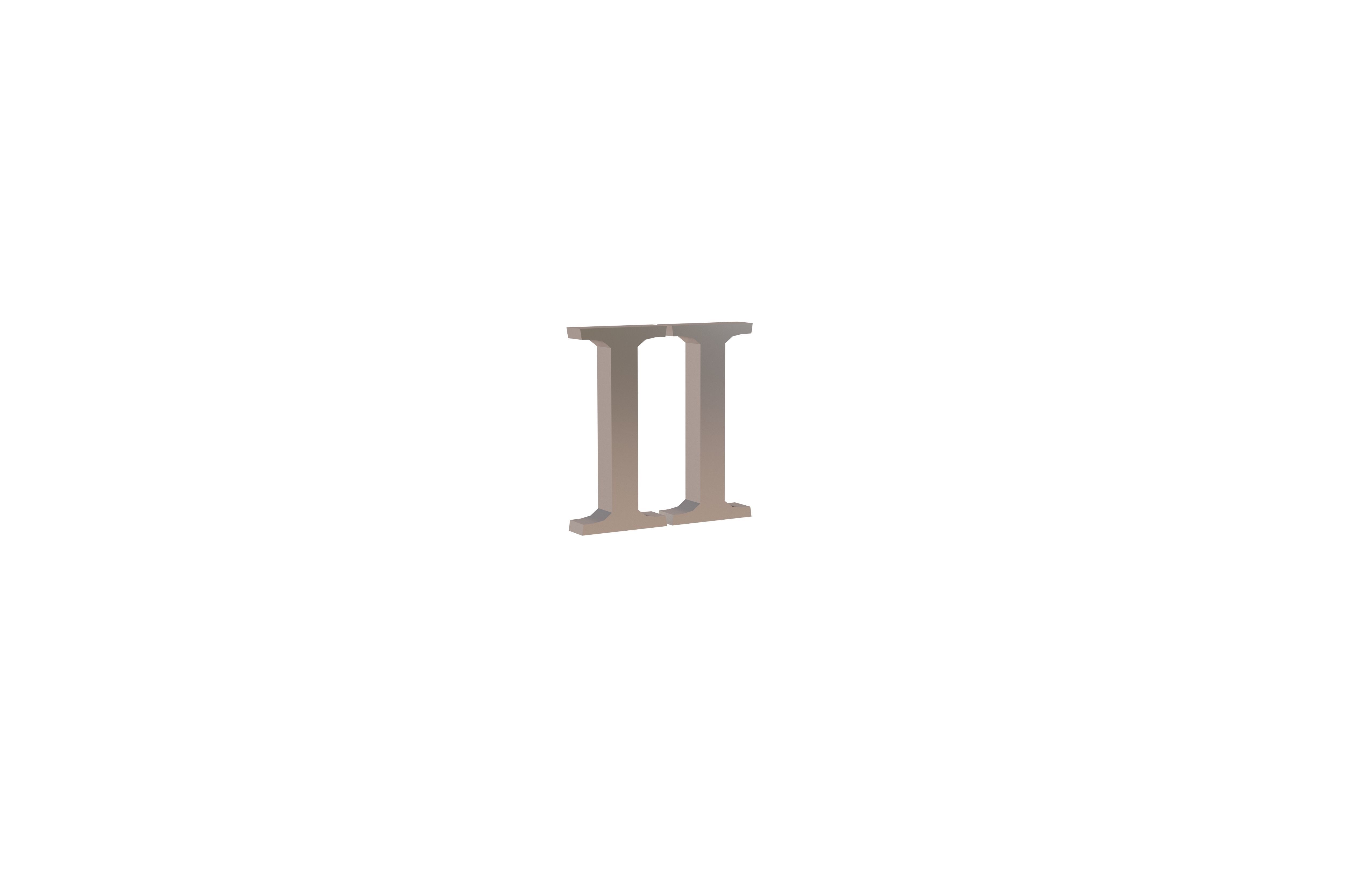 Roman Numerals 2 v1 003 Low-poly 3D model_1