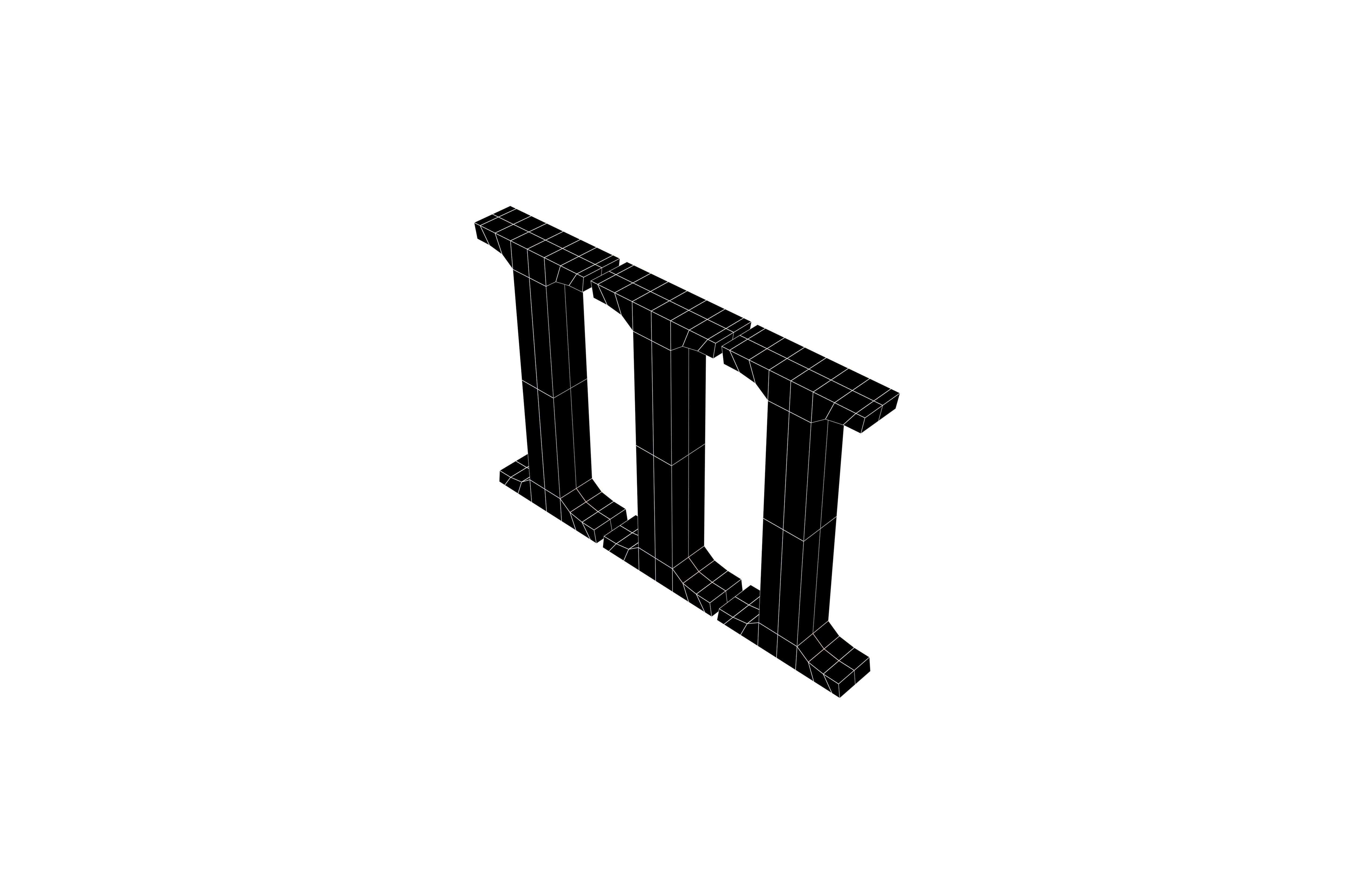 Roman Numerals 3 v1 001 Low-poly 3D model_6