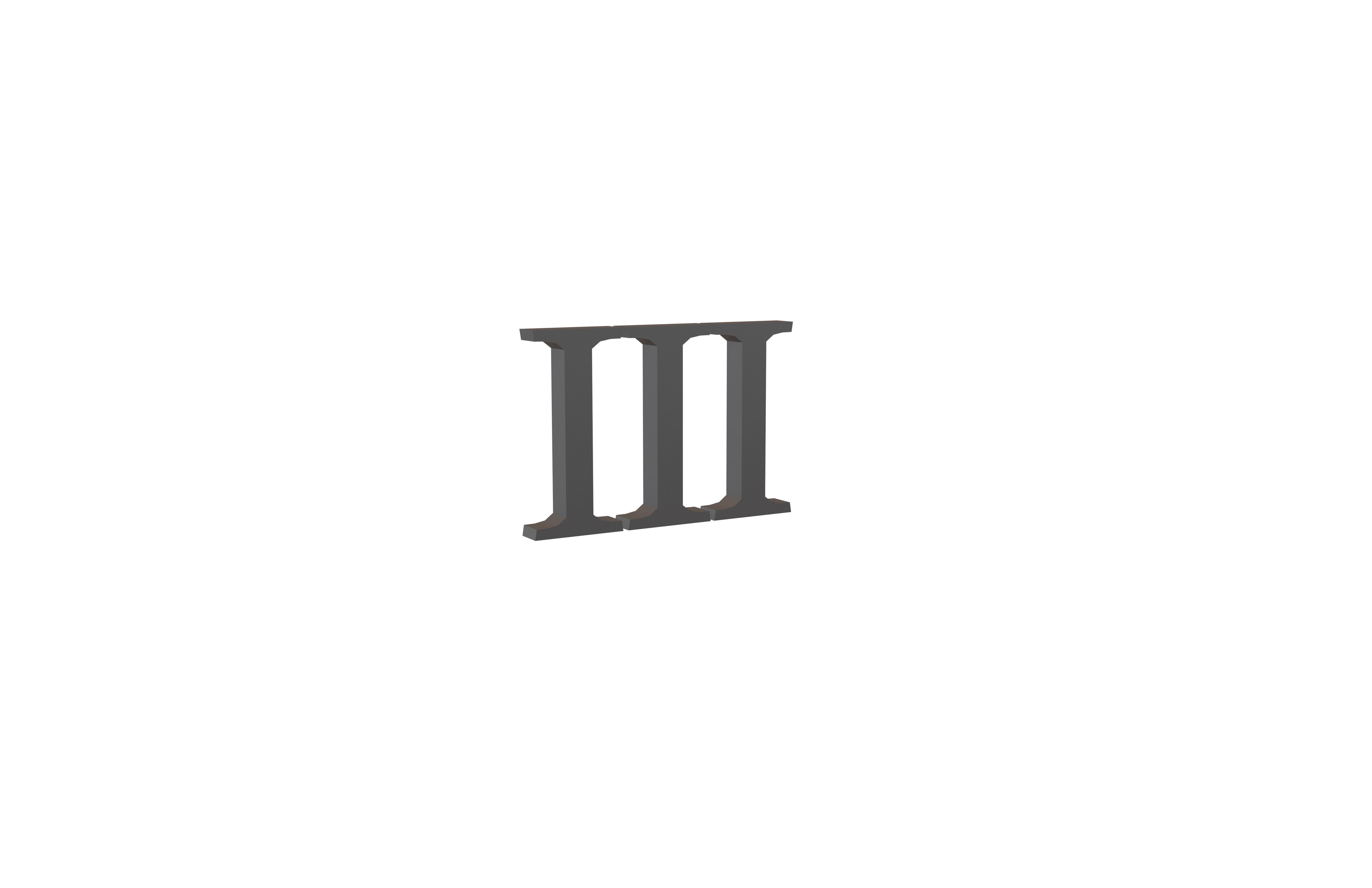 Roman Numerals 3 v1 001 Low-poly 3D model_1