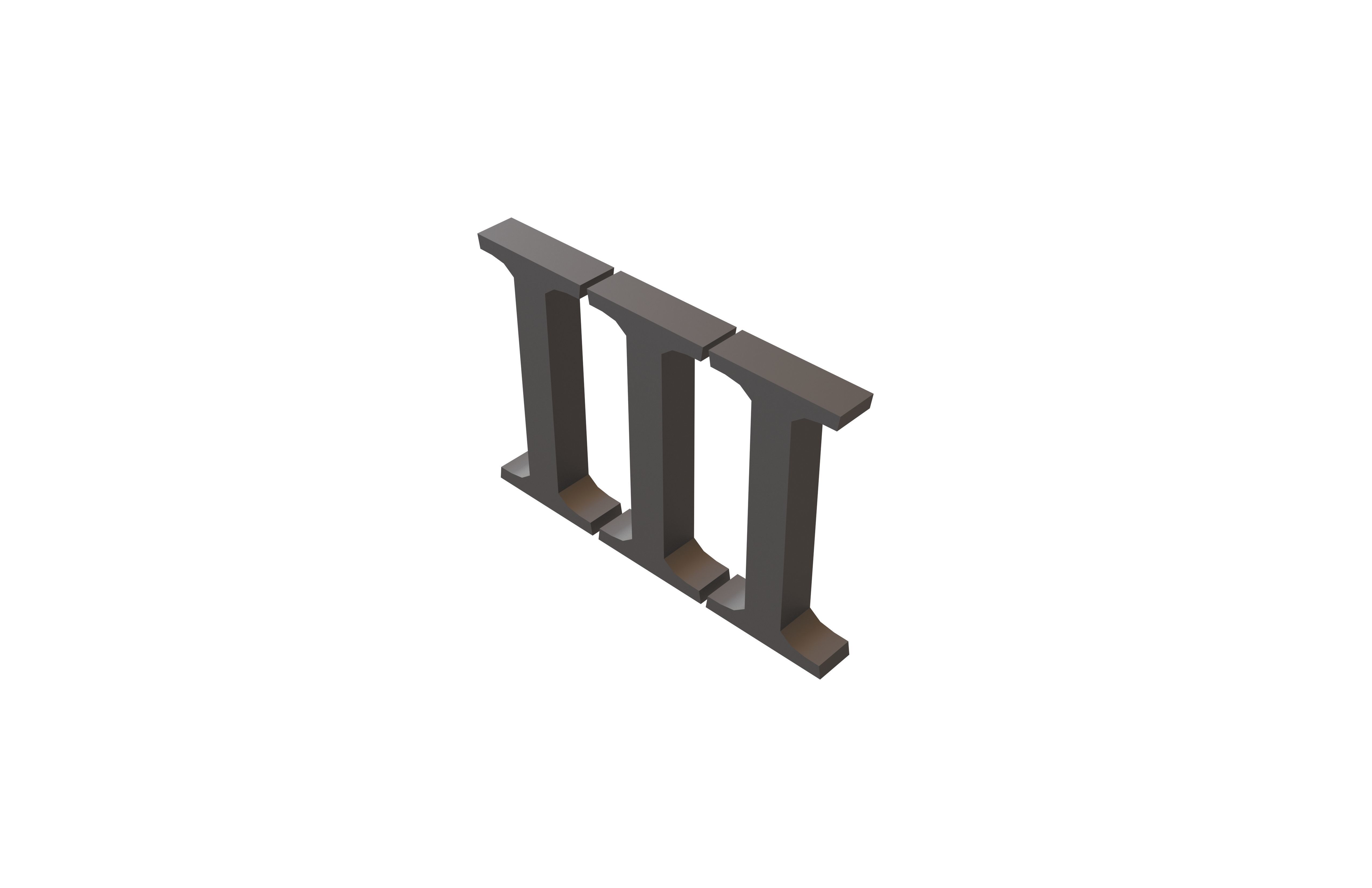 Roman Numerals 3 v1 001 Low-poly 3D model_2