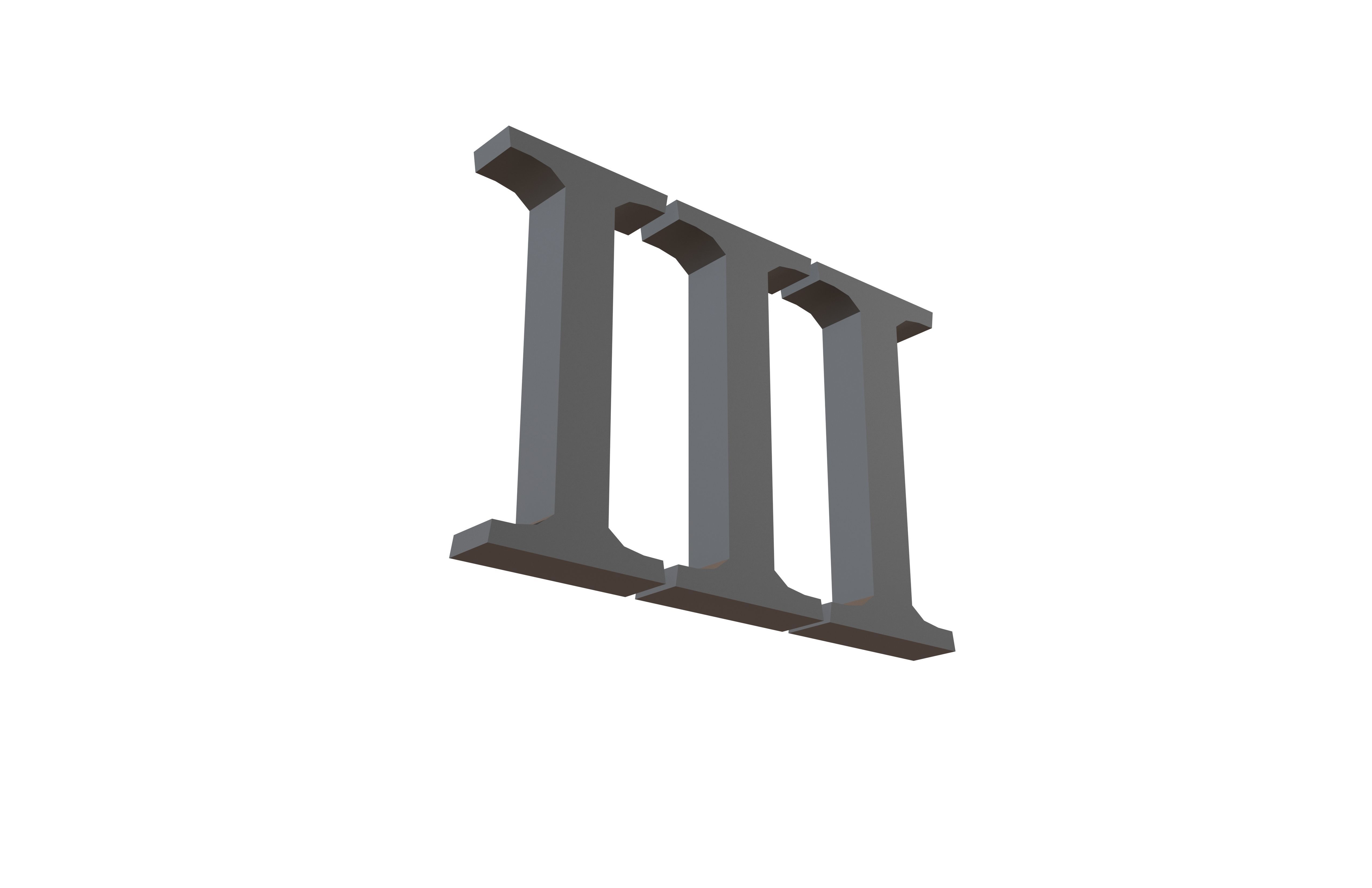 Roman Numerals 3 v1 001 Low-poly 3D model_3