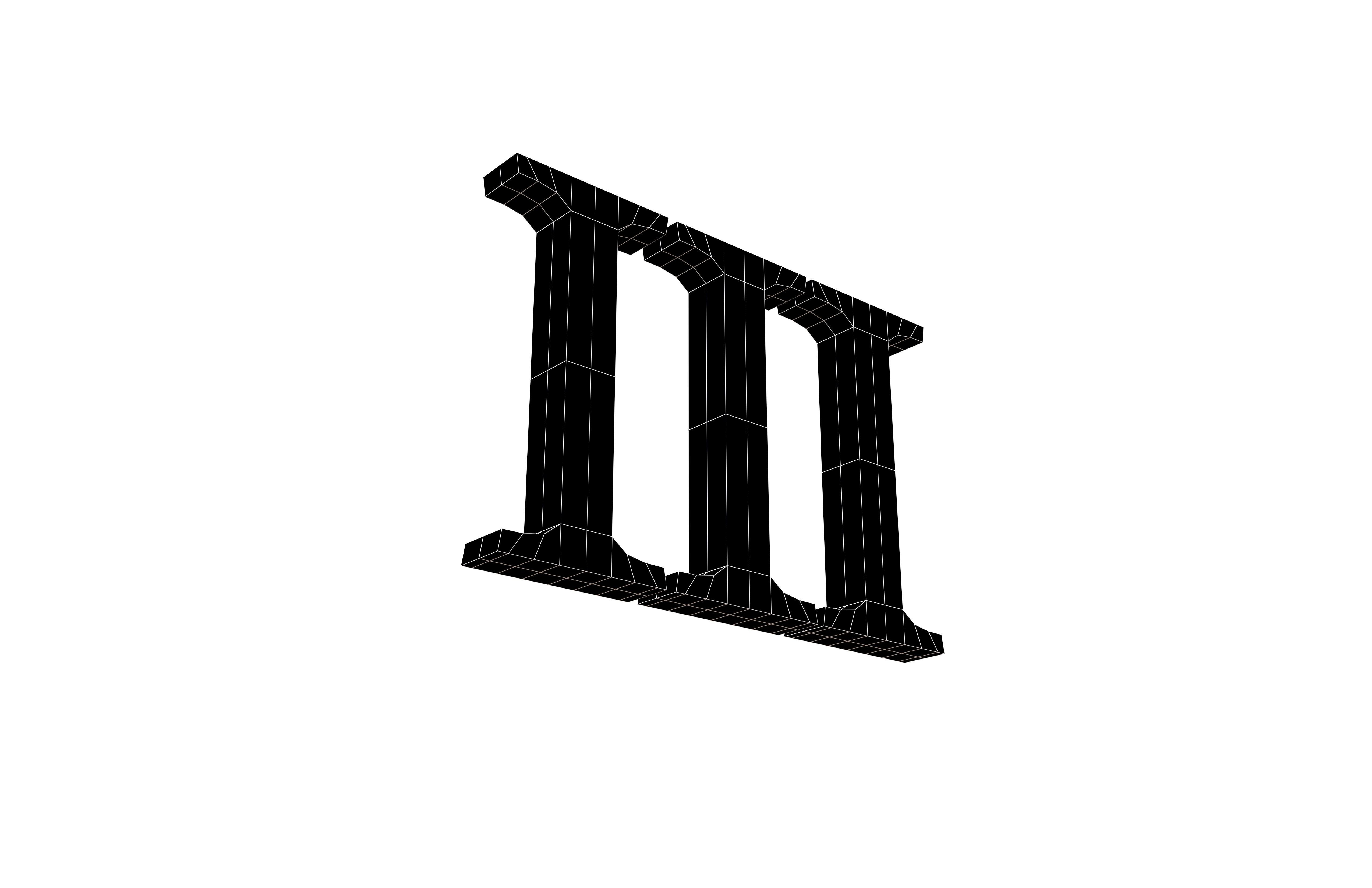 Roman Numerals 3 v1 001 Low-poly 3D model_7