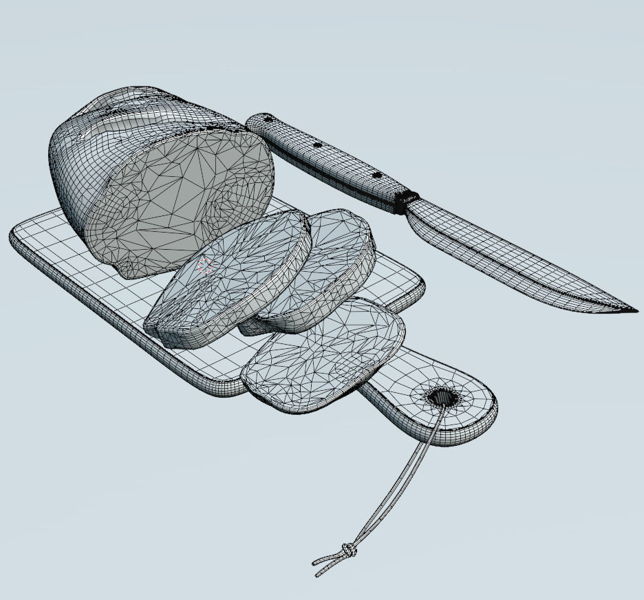 Bread Tableware Low-poly 3D model_2